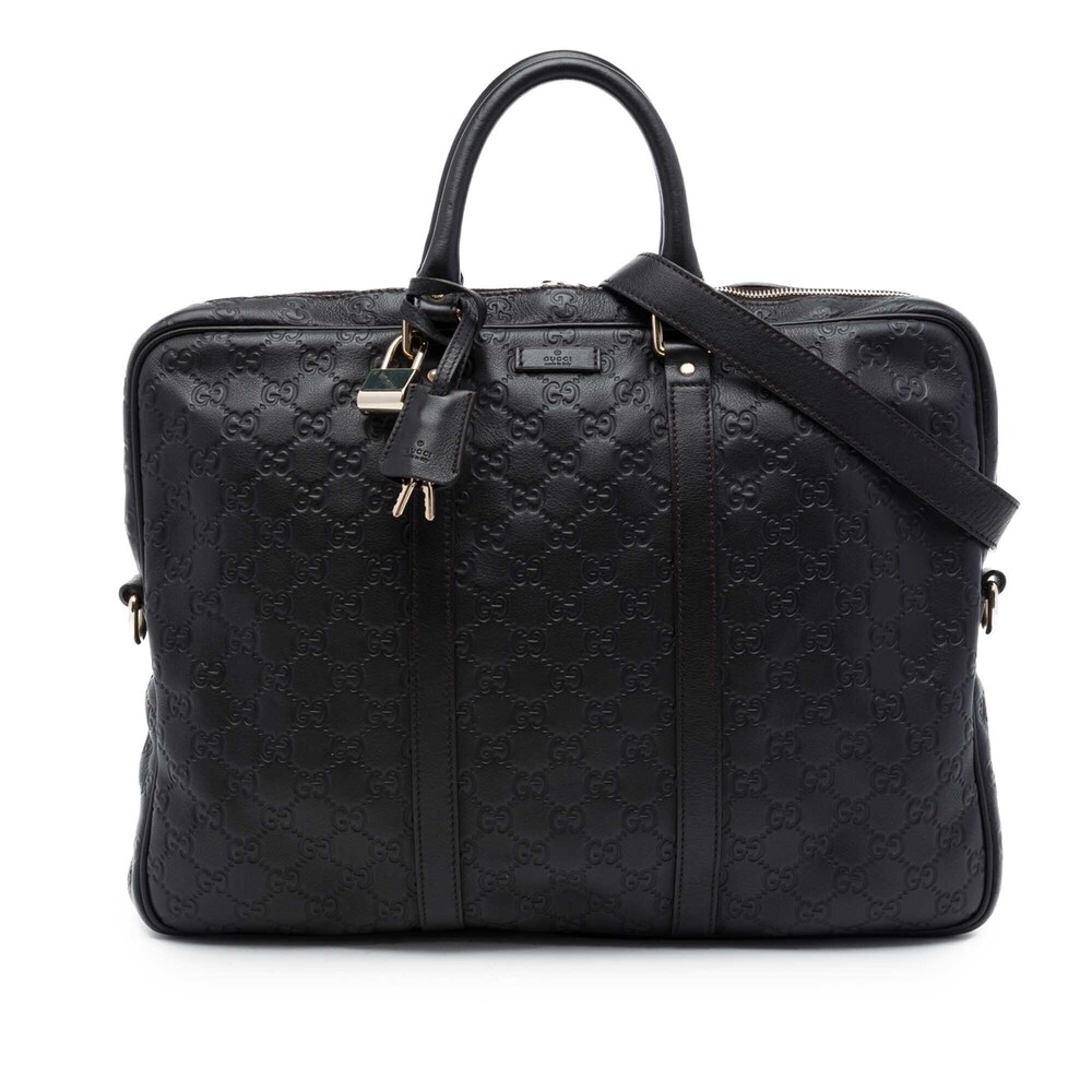 Pre-Loved Gucci Guccissima Business Bag